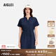 AIGLE【春夏新品】艾高連衣裙DFT速干吸濕排汗法式時(shí)尚V領(lǐng)女士 帝國深藍 BJ091 L (170/92A)
