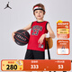 NIKE JORDAN 耐克AJ籃球服套裝23號球衣夏季兒童籃球背心+短褲2件套 正黑色 120 /60 【建議身高110-116cm】