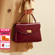 喵小姐（MISSMIAO）紅色新娘結婚包包女通勤日?？捎眯驴罡呒墪r(shí)尚斜挎小方包訂婚禮物 酒紅色(實(shí)用百搭休閑復古小挎包)