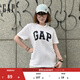 GAP男女裝2025純棉印花logo圓領(lǐng)修身短袖T恤美版856659 白色 XS 美碼 S亞洲碼175/88A