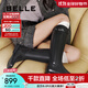 百麗（Belle）牛皮周雨彤同款雙子星騎士女冬季商場(chǎng)款長(cháng)靴B9V1DDG5 經(jīng)典版-黑色 37