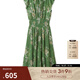 SNIDEL2025春夏新品優(yōu)雅印花荷葉邊小飛袖茶歇連衣裙SWFO252004 綠色 F M (1)