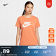 耐克女子純棉印花T恤輕便休閑柔軟FUTURA舒適NIKE DX7907 828柔和橙 XL