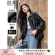 香影復古機車(chē)皮衣女夾克2025秋季新款翻領(lǐng)寬松甜酷美拉德開(kāi)衫外套 黑色 M