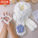 米囹蠟筆小新同款手指圍巾線(xiàn)圍巾手工編織diy毛線(xiàn)貓尾巴線(xiàn)粗冰條線(xiàn) 花朵款乳白色手指圍巾