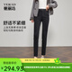 婭麗達自由褲婭麗達中高彈鉛筆褲修女2025新款秋季黑色身顯瘦小腳牛仔褲 靜謐黑（A0） 32