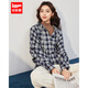 IEF/愛(ài)依服2025秋季新款韓版休閑通勤氣質(zhì)復古格子設計百搭外披 藍白格 均碼