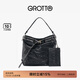 GROTTO個(gè)樂(lè )流浪包中號子母包托特松弛感通勤斜挎單肩包禮物 經(jīng)典黑 中號