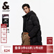 杰克·瓊斯（JACK&JONES）冬季男裝潮流時(shí)尚外套百搭字母反光印花連帽中長(zhǎng)款羽絨服男士厚款 E40 黑色 M 175