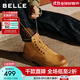 百麗（Belle）厚底馬丁靴工裝靴男鞋2025新款冬商場(chǎng)同款休閑靴加絨8WH01DD5預售 黃/棕（單里） 41 (255mm)
