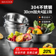 美廚（maxcook）304不銹鋼盆篩五件套 30cm加大加厚洗菜盆沙拉盆 味斗套裝MCWA797