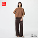 優(yōu)衣庫女裝緞紋舒適長(cháng)褲/垂墜休閑褲478850 38 深褐色 S /155/64A