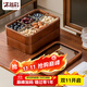 木雅軒干果盤(pán)實(shí)木干果盒瓜子糖果盤(pán)分格水果盤(pán)客廳干果收納盒果盤(pán)零食盤(pán) 雙層干果盤(pán)+6玻璃碗
