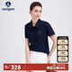 Navigare意大利小帆船女簡(jiǎn)約通勤翻領(lǐng)T恤短袖POLO衫2325525514 深藍 L 