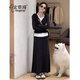 宏資琦連衣裙秋裝穿搭一整套裝2025新款韓系流行假兩件上衣氣質(zhì)顯瘦裙子 灰色套裝 M
