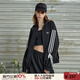 UNIFREE【秋裝新品】UNIFREE黑色美式三條杠女外套蕾絲拼接復古寬松夾克 黑色外套 M