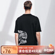 【商場(chǎng)同款】AK男裝輕復古FLYING TIGER繡花棉質(zhì)短袖T恤2100260 黑色 2XL