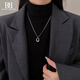 DAISY DREAM銀色鈦鋼水滴吊墜項鏈女長(cháng)款高級感毛衣鏈設計感配飾百搭方便簡(jiǎn)約 銀色鏤空水滴項鏈
