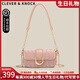 CLEVER KNOCK品牌CK包包女款輕奢鏈條包單肩包女士斜跨包小方包情人節生日禮物 粉色【送女友送老婆送媽媽】