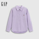 蓋璞女裝秋季款質(zhì)感小熊刺繡棉質(zhì)翻領(lǐng)長(cháng)袖襯衫上衣793509