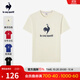 樂(lè )卡克（Le coq sportif）法國公雞男女春運動(dòng)休閑大logo短袖T恤 象牙白色 XL