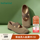 熱風(fēng)（Hotwind）商場(chǎng)同款復(fù)古百搭瑪麗珍鞋戶外女鞋25年春簡(jiǎn)約平底單鞋美拉德風(fēng) 129卡其 37