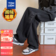 唐獅（TonLion）2024男針織側邊寬松直筒加絨休閑長(cháng)褲