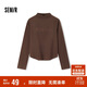 森馬（Semir）長(cháng)袖t恤女半高領(lǐng)字母修身軟糯上衣春刺繡套頭衫107124101002