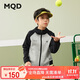 馬騎頓（MQD）男童秋季新品中大童親膚長袖跑步健身休閑連帽外套 淺麻灰 120