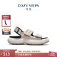 COZY STEPS可至男女款春夏輕氧系列回彈厚底魔術(shù)貼涼鞋 (女)香草奶白色+曜石黑 37
