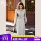 Olrain歐芮兒法式通勤小香風(fēng)套裝女秋季女裝甜美百搭外套+半裙兩件套 淺灰色 M