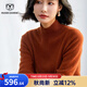 牧什 半高領(lǐng)山羊絨衫女士100%純羊絨毛衣女V純色厚款針織衫長(cháng)袖打底衫NH2209R100 焦糖色 M 160