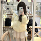 葡束2025冬季新款學(xué)院風(fēng)撞色蝴蝶結棉服女寬松休閑羽棉襖絨面包服ins 杏色 均碼 【可備注碼數】