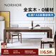 NORHOR北歐表情/中古復古風(fēng)全實(shí)木北美黑胡桃木/慢島長(cháng)方形餐桌長(cháng)凳G 【現貨】餐桌1.6米