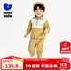 迷你巴拉【學(xué)院風(fēng)】男童女童長(cháng)袖套裝寶寶撞色戶(hù)外兒童運動(dòng) 黃綠41196 90 cm