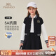 英氏（YEEHOO）女童套裝兒童棒球服裙子兩件裝中大童裝休閑學(xué)院風(fēng)秋裝 黑色 120