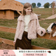 香影【咩咩絨】毛絨短款外套女2025冬季新款翻領(lǐng)仿羊羔毛環(huán)保皮草 粉色 S