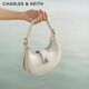 CHARLES&KEITH三角扣新月包腋下包單肩包包女包女友生日新年禮物CK2-50271205 粉白色Chalk S