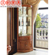 漢盼美式角柜客廳歐式墻角柜弧形實(shí)木雙門(mén)現代酒柜三角柜儲物一體中式 仿古色57*215厘米 整裝發(fā)貨