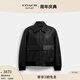 蔻馳（COACH）新款奧萊男士牛皮革FLIGHT 商務(wù)夾克外套黑色 黑色 M