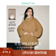 茵曼（INMAN）2025秋冬女裝新款設計感A字花苞廓形羽絨服季小立領(lǐng)腰帶棉外套 淺咖色 S