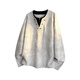 頂峰保羅（Dingfengbaoluo）慵懶風(fēng)假兩件長(cháng)袖t恤美式復古扎染半拉鏈寬松上衣XDN19白色3XL