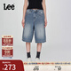 Lee25新品寬松版五袋款設計復古中藍色水洗女牛仔短褲潮流A08037 復古中藍色 26