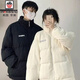 AEMAPE情侶裝冬季新款韓版原宿ins港風(fēng)棉衣加厚保暖棉服面包服外套男女 白色女+黑色男[加厚升級] 女L+男XL