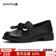 蜘蛛王樂(lè )福鞋女真皮2025春秋商場(chǎng)新款蝴蝶結學(xué)院風(fēng)復古小皮鞋 黑色 37
