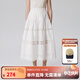 ELLE KIDS童裝 法式度假重工長(zhǎng)款花邊半裙女童夏季純棉公主風(fēng)裙子 白色 140