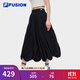 FILA FUSION斐樂(lè )潮牌女士短裙2025夏季新款休閑寬松半身裙花苞裙 正黑色-BK L 170/70A/L
