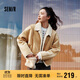 森馬（Semir）外套女冬季斜挎包分割仿麂皮仿羊羔毛2025巴恩風(fēng)夾克109725108022