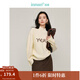 茵曼（INMAN）半高領(lǐng)毛衣2025春秋季女裝新款開(kāi)叉長(cháng)袖套頭打底衫針織衫 米白色 M