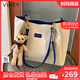 viney新款包包女包牛皮托特包大容量手提包生日禮物送女友老婆 【藍色】高級感實(shí)用品牌通勤單肩包